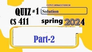 cs 411 quiz 1 solution spring 2024|c411 quiz 1 solution spring 2024