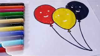 Balloon's draw for kids  coloring for toddlers  Kidslet's color 