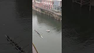 Rowing on the River Ouse from our hotel bedroom window