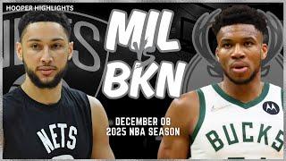 Milwaukee Bucks vs Brooklyn Nets Full Game Highlights | Dec 8 | 2025 NBA Season