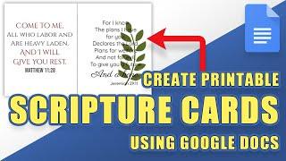 Create Printable SCRIPTURE CARDS Using Google Docs (Easily!) - Bible Verse Cards