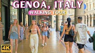 Amazing Genoa Italy Street Walk  | Walking Tour In 4k [With Caption]
