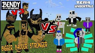 NEW Bendy and the Ink Machine V3 vs Undertale (Sans, Saness, Xans V2) Minecraft PE