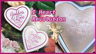 【I heart revolution highlighters】Blushing Hearts Goddess of Love Highlighter swatches_by Bambi 2020