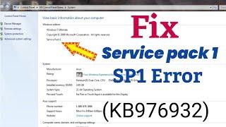 How To Fix Service Pack 1 Error || How to install Service Pack 1 for Windows 7 32bit & 64 Bit 
