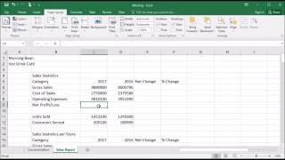 206   How to calculate sales and profit loss in Excel 2016