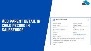 Show Parent Record Detail in Child Record in Salesforce Lightning