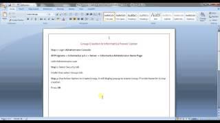 Informatica Administration Training Tutorial 7 -Group Creation in Administrator Console