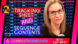 Tracking Sheet and Sequence Contents | consoletrainer grandMA2 tutorial 2020