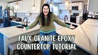 How to Successfully Paint Faux Granite Epoxy Countertops (and all the mistakes I made)