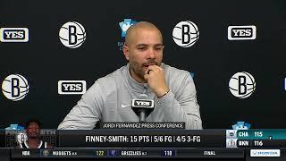 Jordi Fernández after Nets comeback win vs Hornets