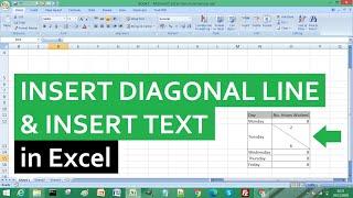 How to Insert Diagonal Line and Insert Text in Excel