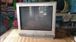 SHARP 21 inch FLATRON CRT TV, service mode, and, death TV repair,