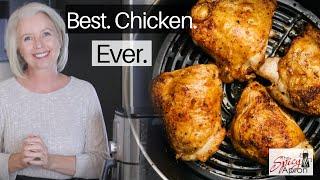 Air Fryer Juicy Chicken Thighs | Bone in Skin on