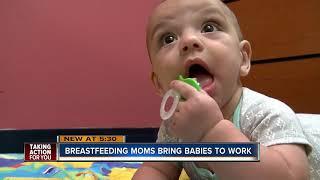 Breastfeeding moms bring babies to work