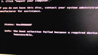 Repair Windows 7 0xc000000f Startup Error Problem