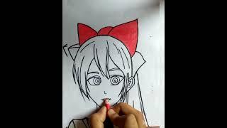 #Draw a girl # colourful drawing# lovely arts # Nimi arts27 # status video song