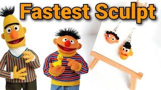  Fastest Sculpting Polymer Clay Ernie and Bert ! Sesame Street Crafts ! 