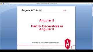 part -5: Decorators in Angular 8 | Angular 8 Tutorial