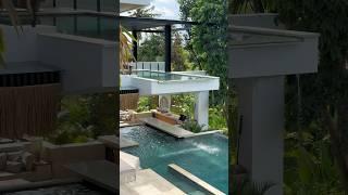 This modern tropical house has a small WATERFALL inside! #shorts #luxuryhome #balivilla