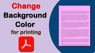 How to change the pdf background color to white for printing using Adobe Acrobat Pro DC