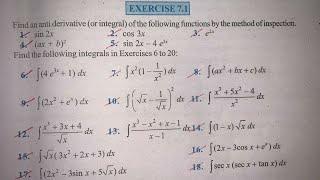EX 7.1 Q1 TO Q22  SOLUTIONS OF INTEGRALS NCERT CHAPTER 7 CLASS 12th