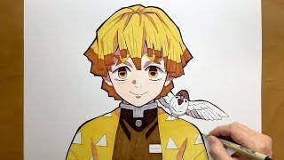 How to draw Zenitsu Agatsuma from Demon Slayer | Kimetsu no Yaiba | step by step | Zenitsu