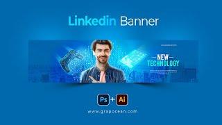 How to Make LinkedIn Background Banner Photo | Adobe Photoshop Tutorial