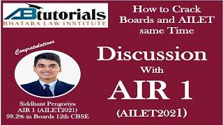 AB Tutorials - Rank 1 AILET 2021 Siddhant Pengoriya - #AILET2021 #abtlaw #ailetpreparation