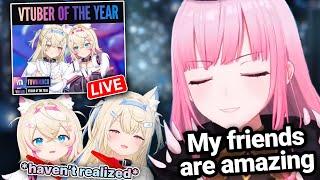 FUWAMOCO win VTUBER OF THE YEAR and Calli pauses mid-stream to share her appreciation for Advent