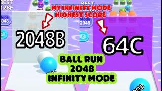 Popular Mobile Game: Ball Run 2048 Infinity Mode My Highest Score So Far! Enjoy the Satisfying Game