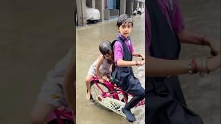 Navya ne aditi ke sath barish m cycle se mjje #shorts #trending  #shortvideo #unbelievablenavya