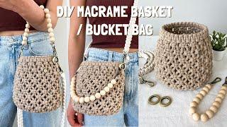 DIY | Macrame Basket/Bucket Bag tutorial | Canasta/Bolsa de macrame | 마크라메 바스켓/가방