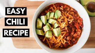 EASY CHILI RECIPE | The Best Turkey Chili | One-Pot Meal