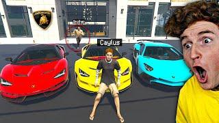 Stealing EVERY CAR From LAMBORGHINI DEALERSHIP In GTA 5 Roleplay..