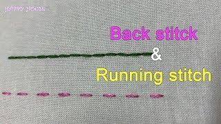 Back Stitch - Running Stitch |Hand Embroidery for Beginners