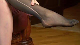 Trying on Torn (Ripped) Stockings / Pantyhose | Nylon