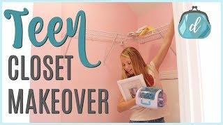 BUDGET CLOSET ORGANIZATION!  Teen/Tween Room Makeover