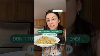 Vegan Garlic Butter Pasta with Roasted Broccoli Stems | EASY Recipes #shorts