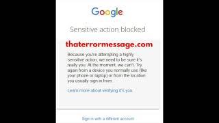 Sensitive action blocked (Google)