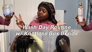 FULL WASH DAY ROUTINE FOR BRAIDS | SCALP CARE + EXFOLIATION | MOISTURIZED HAIR FOR DAYS