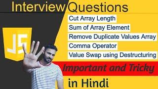 JavaScript Important and Tricky Interview Questions in Hindi | JavaScript  Advance tutorial