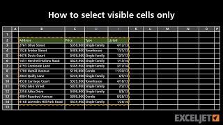 How to select visible cells only