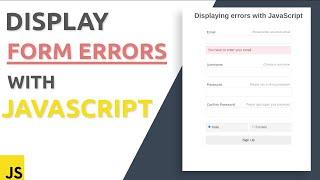 How to display JavaScript form error message in html form
