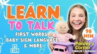 Learn to Talk - Baby Learning| First Words & Baby Sign Language Basics | Learning Video for Toddlers