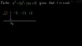 Factoring a Cubic Polynomial (Synthetic Division 01)