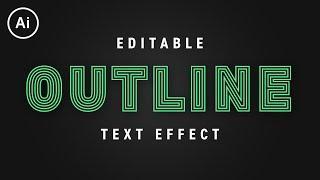 Editable Outline Stroke Text Effect | Illustrator CC Tutorial