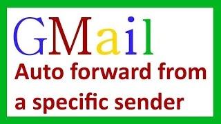 Gmail auto forward from a specific sender