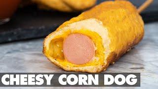 Cheesy Fried Hot Dogs Recipe for Beginners! (Homemade Corn Dogs Recipe)