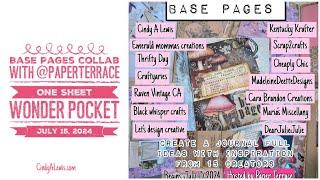 Base Pages Collab with @PaperTerrace | One Sheet Wonder Pocket | July 15, 2024 #basepagespt